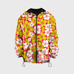 Куртка с капюшоном детская Hawaiian kaleidoscope, цвет: 3D-черный