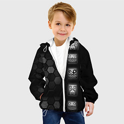 Куртка с капюшоном детская Geometry Dash game, цвет: 3D-белый — фото 2