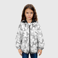 Куртка с капюшоном детская Камуфляж цифра светло-серый крупный, цвет: 3D-черный — фото 2
