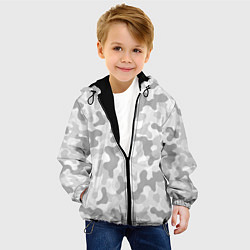 Куртка с капюшоном детская Камуфляж цифра светло-серый крупный, цвет: 3D-черный — фото 2