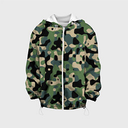 Куртка с капюшоном детская Камуфляж WW2 US Summer Verdant, цвет: 3D-белый