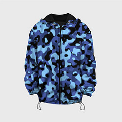 Куртка с капюшоном детская Камуфляж Sky Blue, цвет: 3D-черный