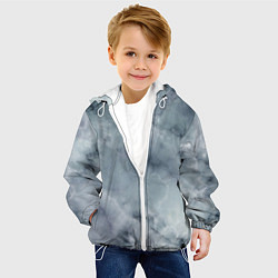 Куртка с капюшоном детская Натуральный дымчатый мрамор текстура, цвет: 3D-белый — фото 2