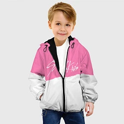 Куртка с капюшоном детская Stray Kids pink and white, цвет: 3D-черный — фото 2
