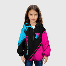 Куртка с капюшоном детская Hoffenheim - neon gradient: надпись, символ, цвет: 3D-черный — фото 2