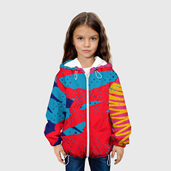 Куртка с капюшоном детская Красочные пятна, цвет: 3D-белый — фото 2