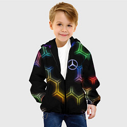 Куртка с капюшоном детская Mercedes - neon pattern, цвет: 3D-черный — фото 2