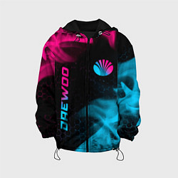 Куртка с капюшоном детская Daewoo - neon gradient: надпись, символ, цвет: 3D-черный