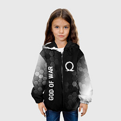 Куртка с капюшоном детская God of War glitch на темном фоне: надпись, символ, цвет: 3D-черный — фото 2