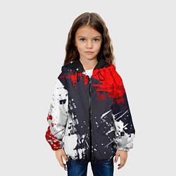 Куртка с капюшоном детская Абстрактные брызги, цвет: 3D-черный — фото 2