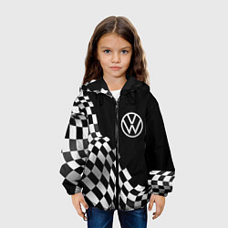 Куртка с капюшоном детская Volkswagen racing flag, цвет: 3D-черный — фото 2
