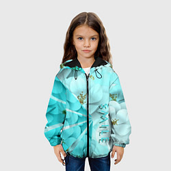 Куртка с капюшоном детская Нежный цветочный smile, цвет: 3D-черный — фото 2