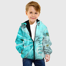 Куртка с капюшоном детская Нежный цветочный smile, цвет: 3D-черный — фото 2