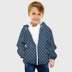 Куртка с капюшоном детская Модный клетчатый узор серый, цвет: 3D-белый — фото 2