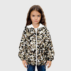 Куртка с капюшоном детская Камуфляж зимний лес - мелкий, цвет: 3D-белый — фото 2