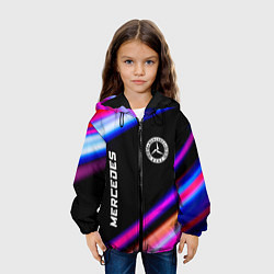 Куртка с капюшоном детская Mercedes speed lights, цвет: 3D-черный — фото 2