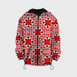 Куртка с капюшоном детская Белорусская вышивка - орнамент, цвет: 3D-черный