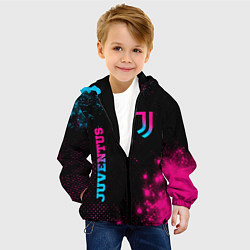Куртка с капюшоном детская Juventus - neon gradient: надпись, символ, цвет: 3D-черный — фото 2