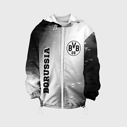 Куртка с капюшоном детская Borussia sport на светлом фоне: надпись, символ, цвет: 3D-белый