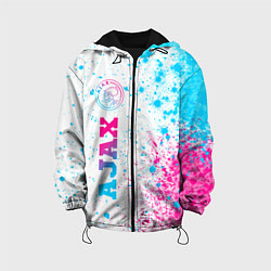 Куртка с капюшоном детская Ajax neon gradient style: по-вертикали, цвет: 3D-черный