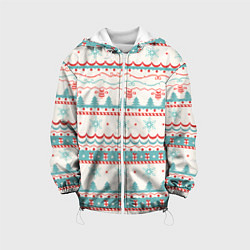 Куртка с капюшоном детская Новогодний свитер, но без оленей, цвет: 3D-белый