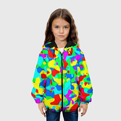 Куртка с капюшоном детская Форма маляра - кляксы, цвет: 3D-черный — фото 2