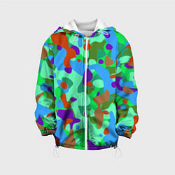 Куртка с капюшоном детская Абстракция цвета, цвет: 3D-белый