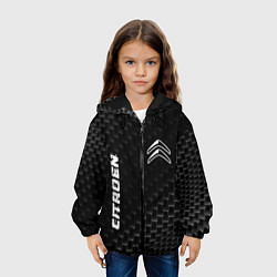 Куртка с капюшоном детская Citroen карбоновый фон, цвет: 3D-черный — фото 2