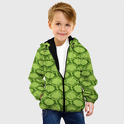 Куртка с капюшоном детская Милитари змеиная кожа одноцветная, цвет: 3D-черный — фото 2