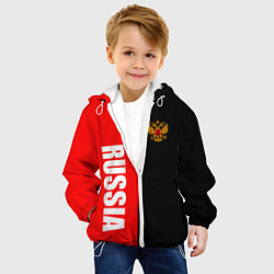 Куртка с капюшоном детская Россия: Черно-красный, цвет: 3D-белый — фото 2