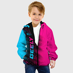 Куртка с капюшоном детская Geely - neon gradient: по-вертикали, цвет: 3D-черный — фото 2