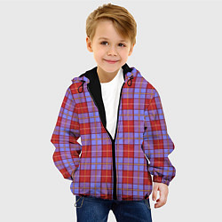 Куртка с капюшоном детская Ткань Шотландка красно-синяя, цвет: 3D-черный — фото 2