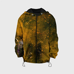 Куртка с капюшоном детская Чёрный туман и золотые краски, цвет: 3D-черный
