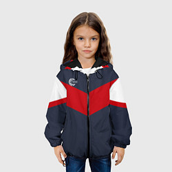 Куртка с капюшоном детская FIRM темно-синий с красной полосой, цвет: 3D-черный — фото 2
