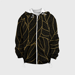 Куртка с капюшоном детская Золотые листья градиент, цвет: 3D-белый
