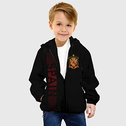 Куртка с капюшоном детская Сборная Испании боковая полоса, цвет: 3D-черный — фото 2