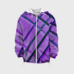 Куртка с капюшоном детская Фиолетовый фон и тёмные линии, цвет: 3D-белый