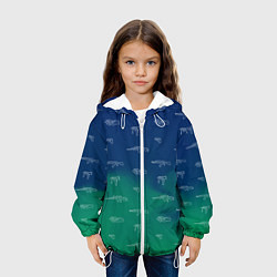 Куртка с капюшоном детская Стволы автоматы паттерн, цвет: 3D-белый — фото 2