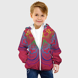 Куртка с капюшоном детская Viva magenta mandala, цвет: 3D-белый — фото 2
