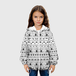 Куртка с капюшоном детская Black pattern Wednesday Addams, цвет: 3D-белый — фото 2