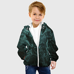 Куртка с капюшоном детская Тёмно-синий водянистый туман, цвет: 3D-белый — фото 2