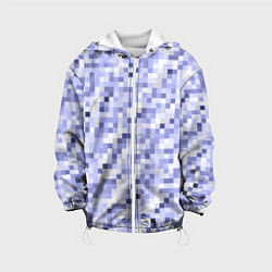 Куртка с капюшоном детская Пиксельная абстракция из квадратов, цвет: 3D-белый