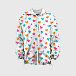 Куртка с капюшоном детская Горячие сердца, цвет: 3D-белый