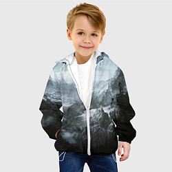Куртка с капюшоном детская Природа Скайрима, цвет: 3D-белый — фото 2