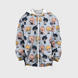 Куртка с капюшоном детская Узор из Аки Дэндзи Пауэр, цвет: 3D-белый