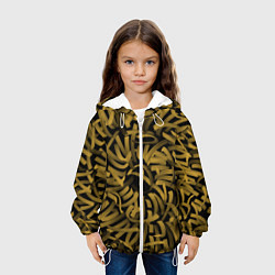Куртка с капюшоном детская Каллиграфия в золоте, цвет: 3D-белый — фото 2