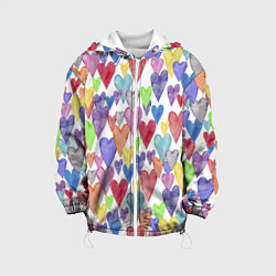 Детская куртка Разноцветные сердечки Калейдоскоп