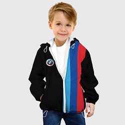 Куртка с капюшоном детская BMW - м линии, цвет: 3D-белый — фото 2