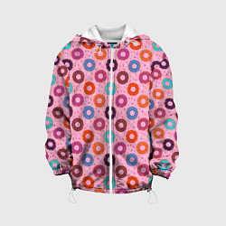 Куртка с капюшоном детская Вкусные пончики, цвет: 3D-белый