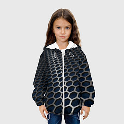 Куртка с капюшоном детская Металическая бронь, цвет: 3D-белый — фото 2